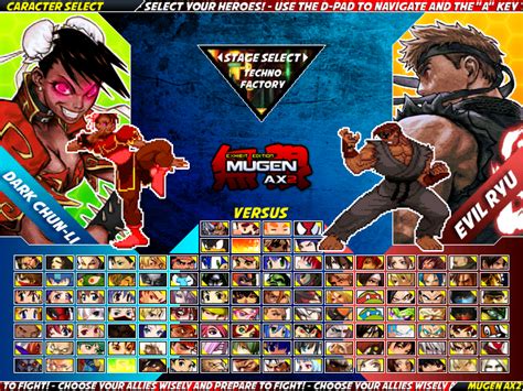 screenpacks mugen|mugen free for all screenpack.